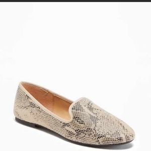 Old Navy snake skin loafers